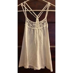O’Neil Crochet neckline racerback loose Tank